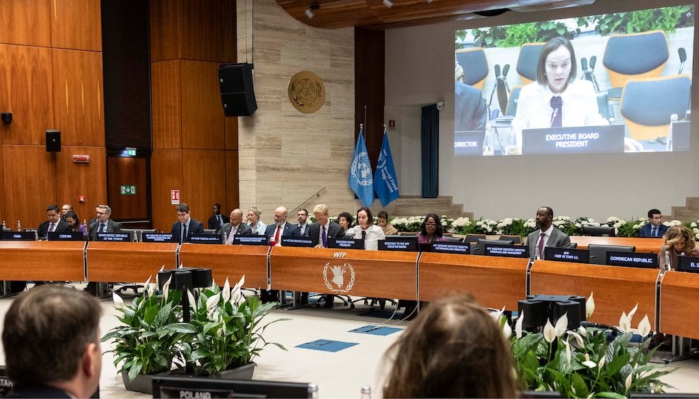 Das Bild zeigt den Sitzungssaal des WFP w&auml;hrend der Annual Session.