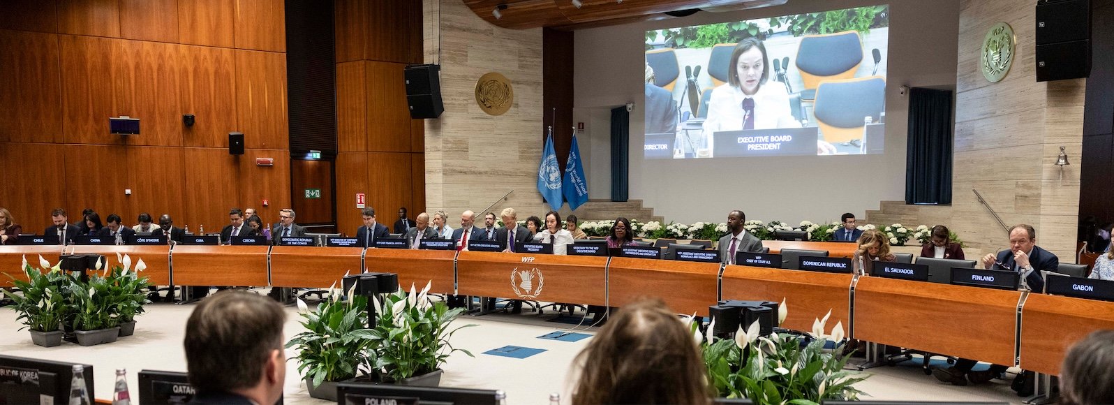 Das Bild zeigt den Sitzungssaal des WFP w&auml;hrend der Annual Session.