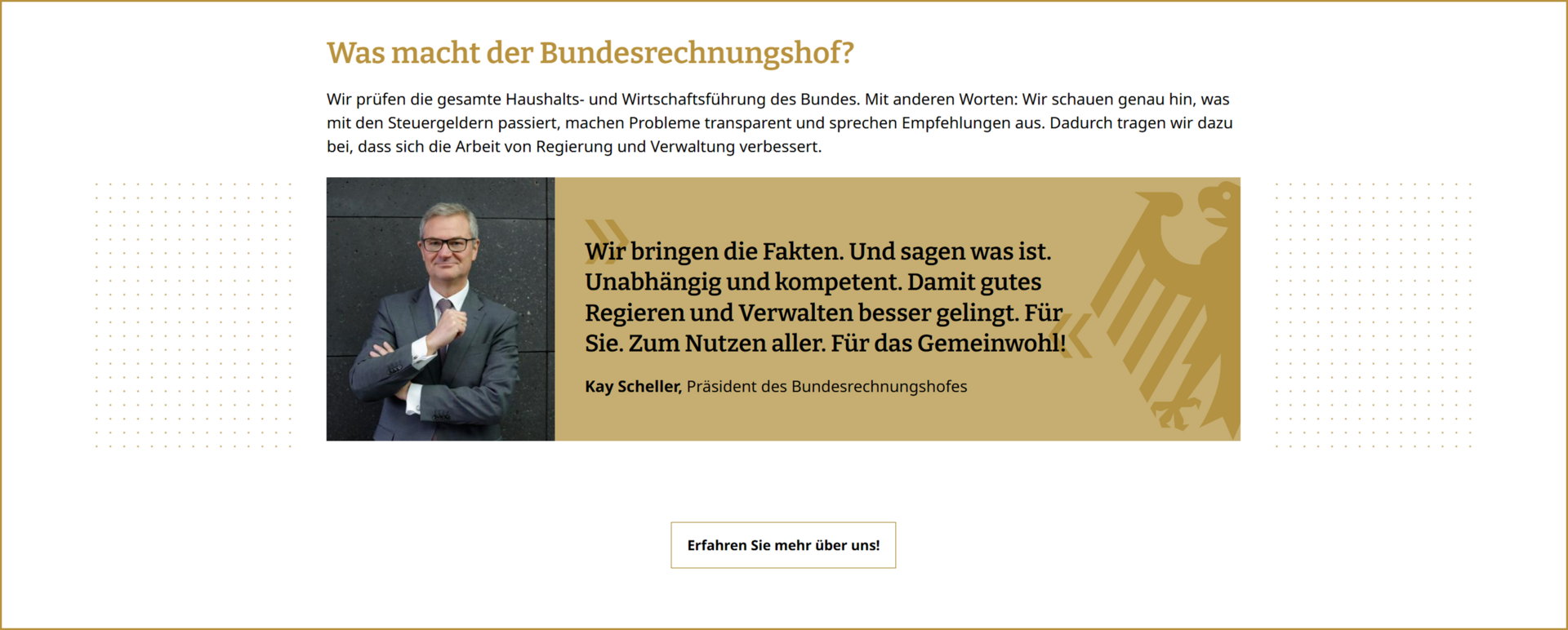 Bild mit dem Button "Erfahren Sie mehr &uuml;ber uns!"
