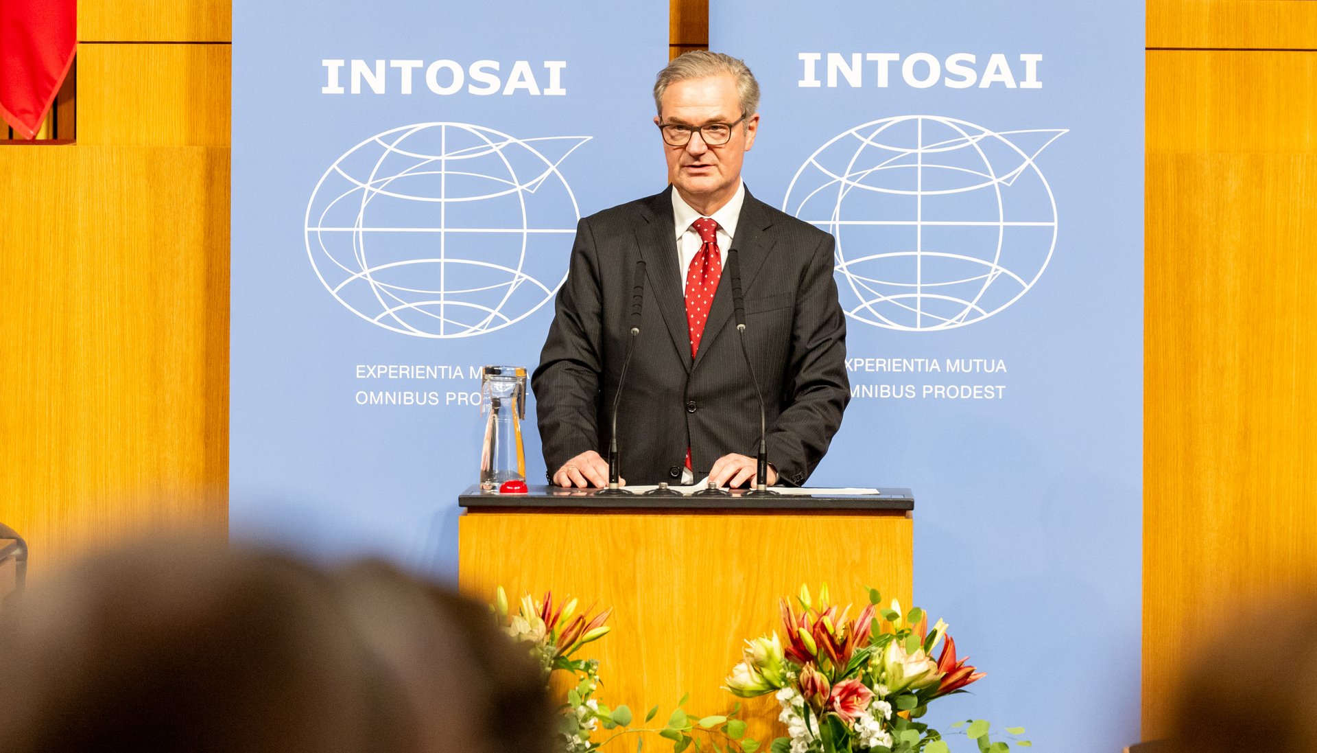 Header INTOSAI 70 Rede des Präsidenten des Bundesrechnungshofes Kay Scheller auf der Festveranstaltung anlässlich des 70-jährigen Bestehens von INTOSAI.