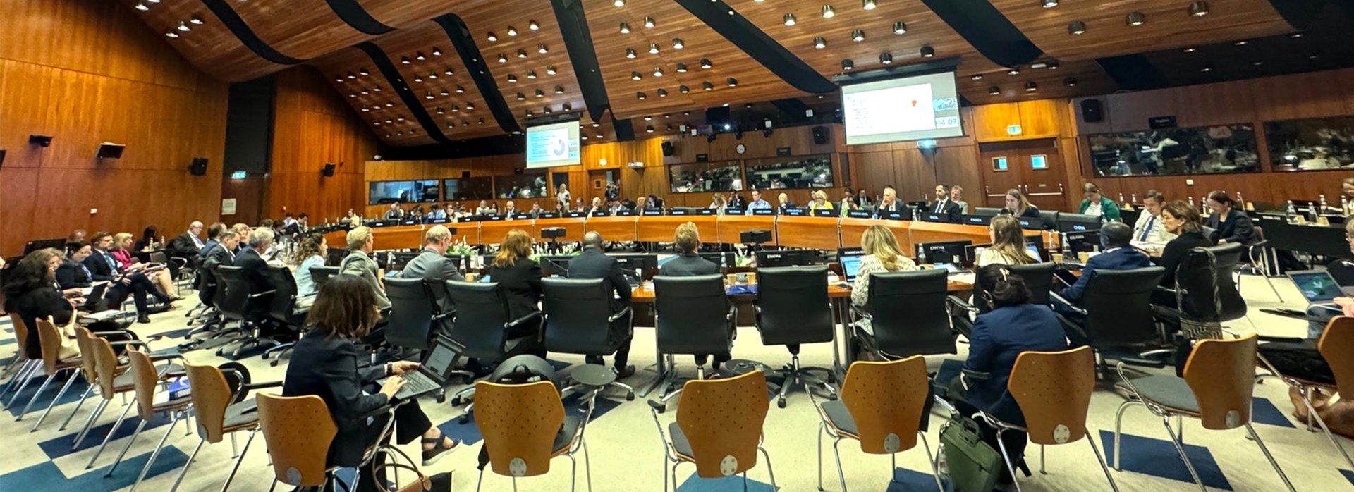 Ansicht des Tagungssaals im WFP-Hauptsitz Rom.