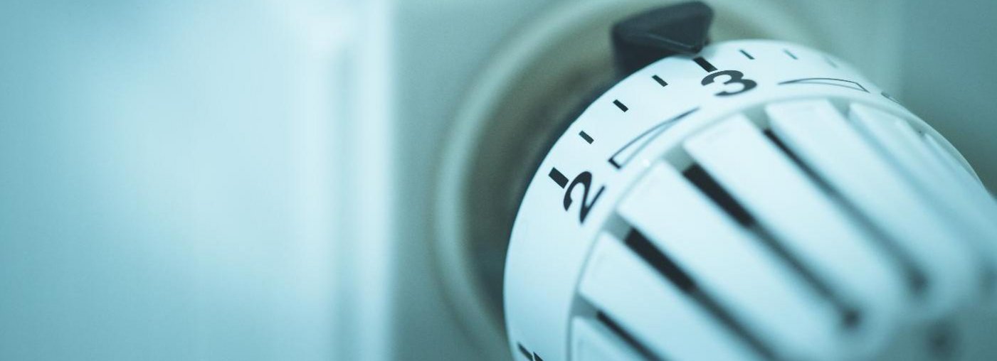 Das Foto zeigt eine Heizung mit Thermostat.