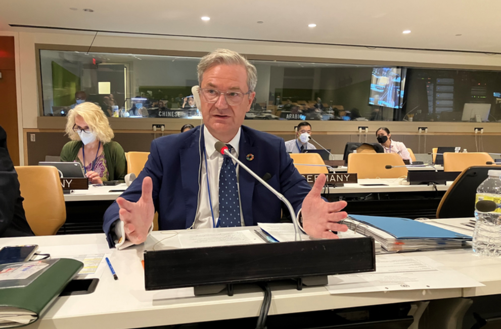 Kay Scheller in der Sitzung des UNBoA Das Foto zeigt Kay Scheller, Präsident des Bundesrechnungshofes, in der Sitzung des United Nations Board of Auditors in New York.